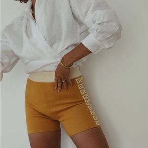 By Billie Yellow Knit Shorts